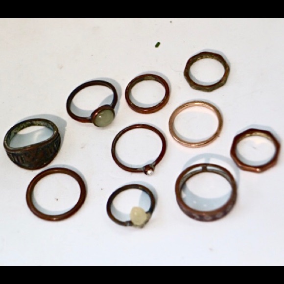 Copper Stone Ring Set - Picture 2 of 4